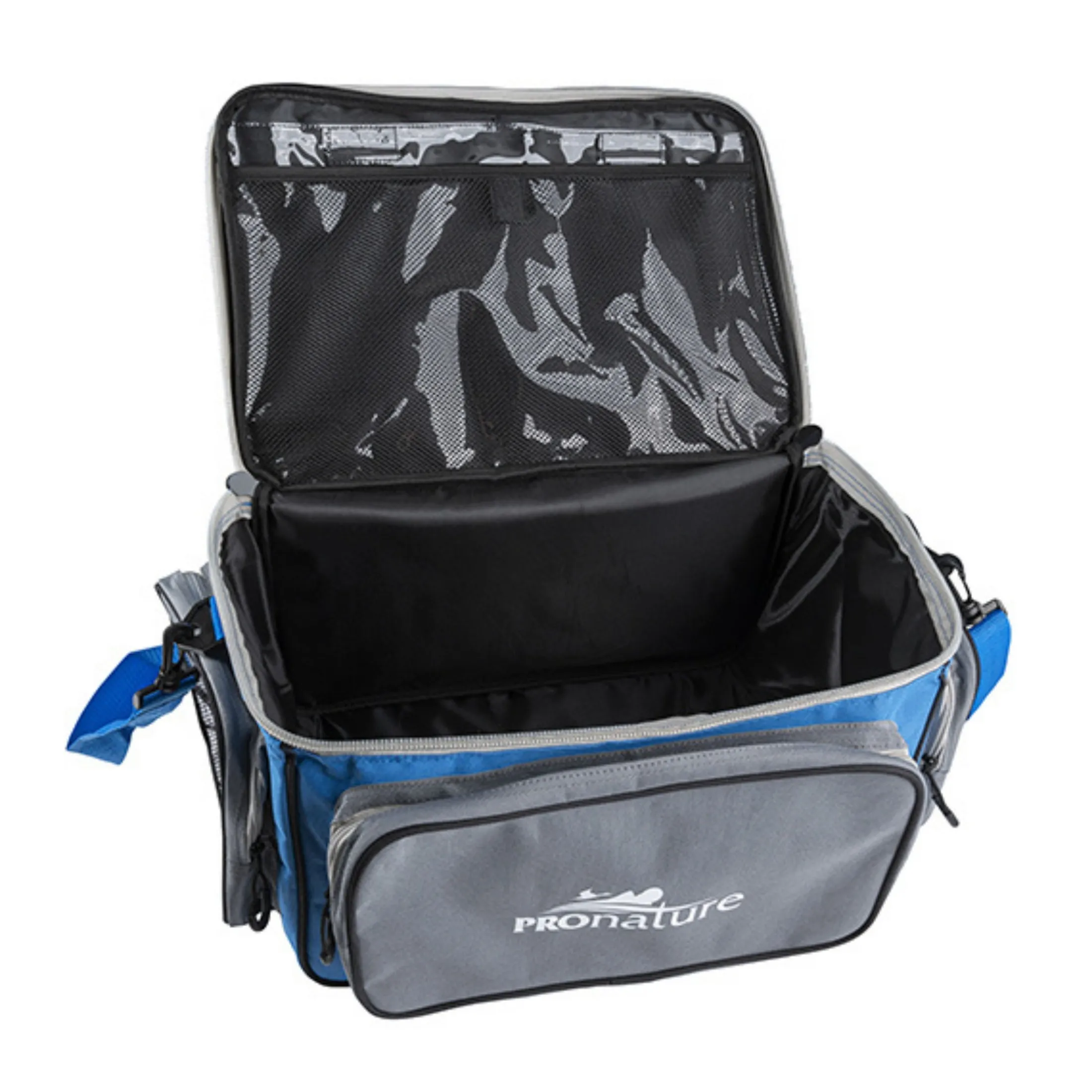 Big format fishing bag with tackle boxes