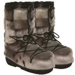 checked style Seal fur boots - Men's