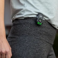 Personal alarm with clip and LED light